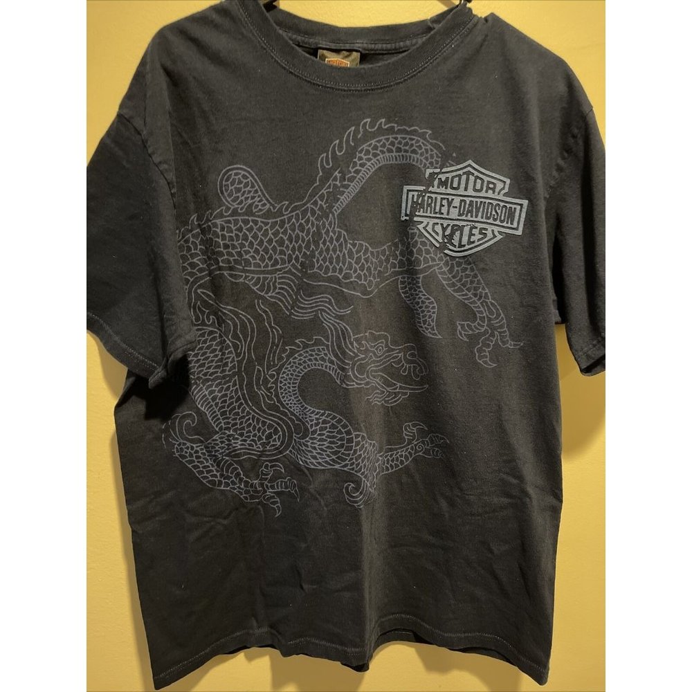 Harley Davidson Mens T-Shirt Cancun Mexico Size L Black Biker Tee Motorcycles